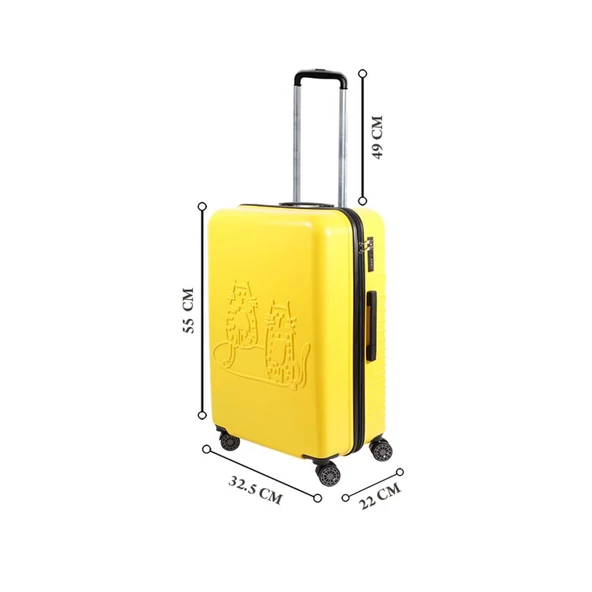 Biggdesign Cats Sarı Küçük Boy 20" Valiz - 12