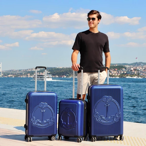 Biggdesign Ocean Lacivert 3'Lü Valiz Seti - 11