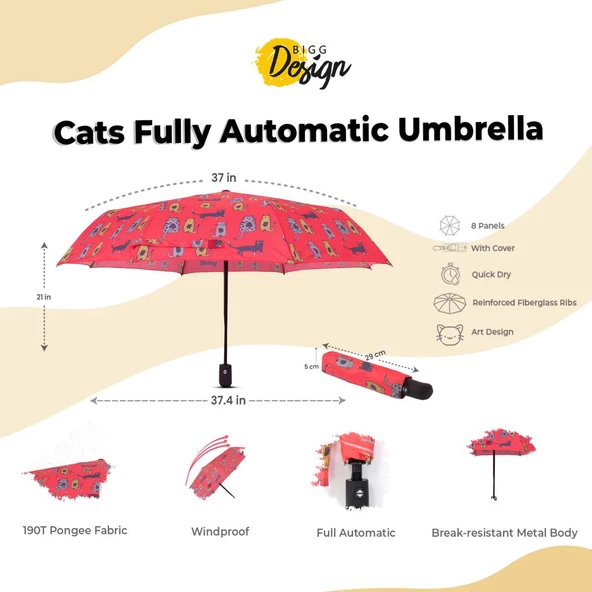 Biggdesign Cats Tam Otomatik Şemsiye - 8