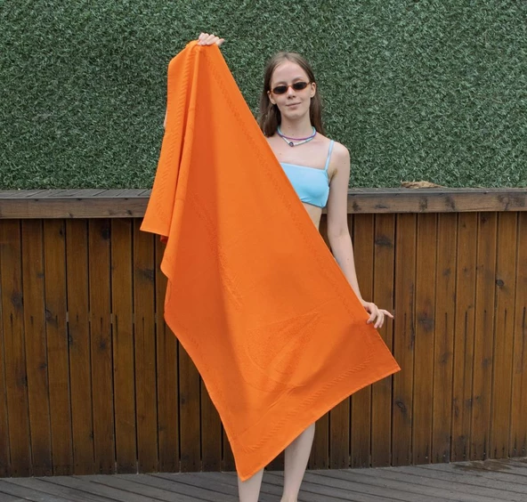 Anemoss Yelken Plaj Havlusu Turuncu 140x70 cm - 9
