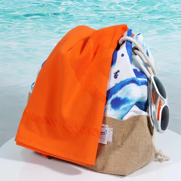 Anemoss Yelken Plaj Havlusu Turuncu 140x70 cm - 6