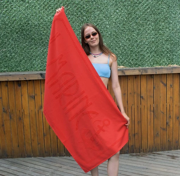 Anemoss Çapa Plaj Havlusu Kırmızı 140x70 cm - 10