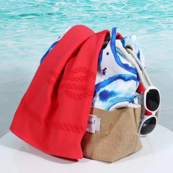 Anemoss Çapa Plaj Havlusu Kırmızı 140x70 cm - 6