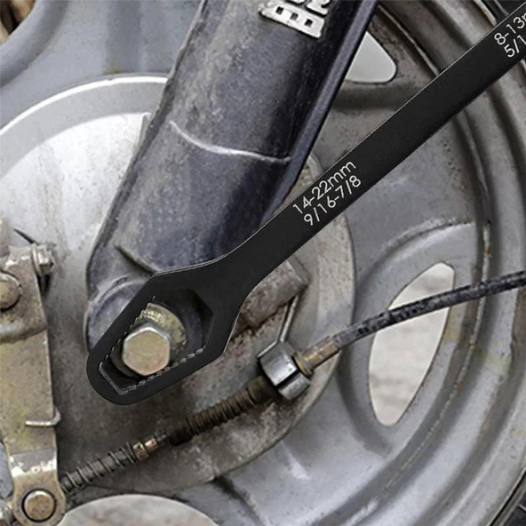 Victor Çift Ağızlı Evrensel Kendinden Sıkma Çok Amaçlı Anahtar Çelik İngiliz Torx Cırcır Anahtarı Mat Siyah 8-13 / 14-22 mm - 8