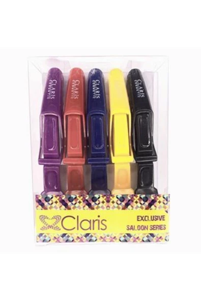 C-32201 Yarasa Saç Pensi Renkli 5li - Resim 2