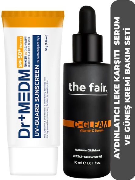 the fair. C Vitamini Aydınlatıcı Leke Karşıtı Ton Eşitliği Serum ve Dr+Medm 50 SPF Güneş Koruması