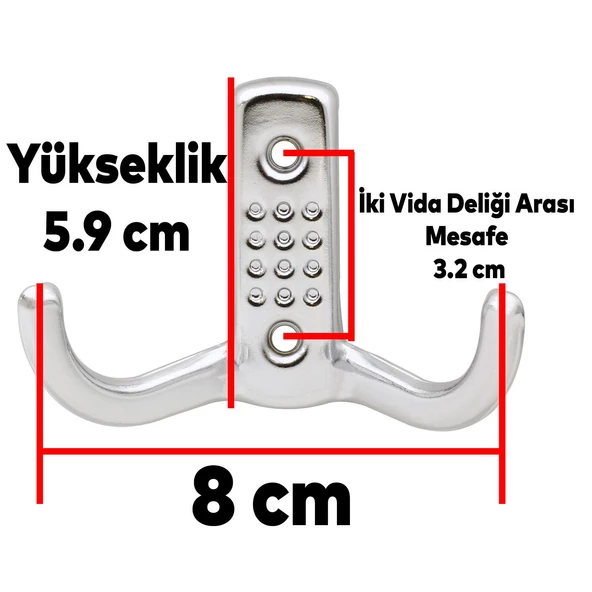 Noktalı Askı Portmanto Vestiyer Duvar Dolap Elbise Askısı Mobilya Askılığı Metal Askı (100 ADET) - 5