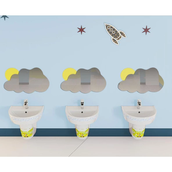 Turkuaz Yumurcak Banyo Lavabo Yarım Ayak 35x45 cm - 2