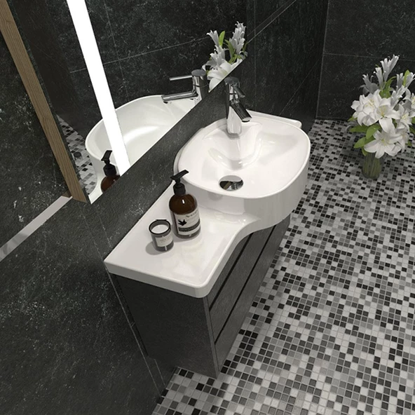 Turkuaz Cerastyle Harmony Etajerli Lavabo 100x37,5 cm (Sağdan Hazneli) - 3