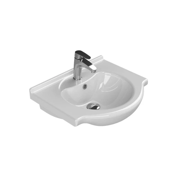 Turkuaz Cerastyle Nil Etajerli Banyo Lavabo 55x47 cm