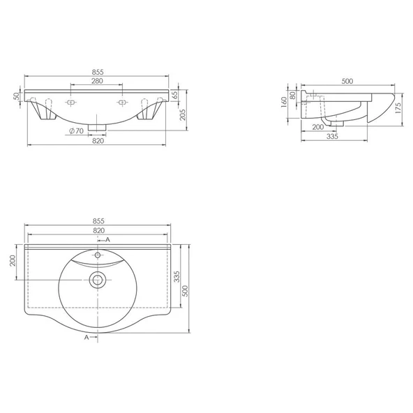 Turkuaz Cerastyle Nil Etajerli Banyo Lavabo 85*50 cm - 4