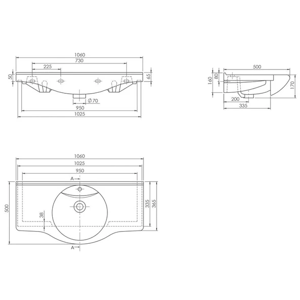 Turkuaz Cerastyle Nil Etajerli Banyo Lavabo 105*50 cm - 4