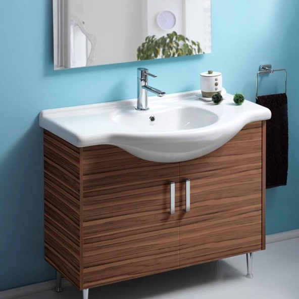 Turkuaz Cerastyle Nil Etajerli Banyo Lavabo 105*50 cm - 2