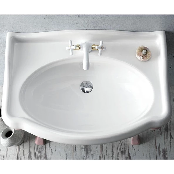 Turkuaz Cerastyle 1837 Etajerli Banyo Lavabo 80*54 cm - 3