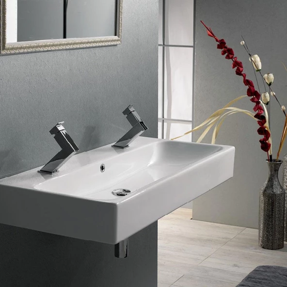 Turkuaz Cerastyle Pinto Etajer Uyumlu Banyo Lavabo 100*47 cm - 2