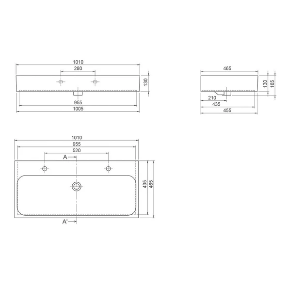 Turkuaz Cerastyle Pinto Etajer Uyumlu Banyo Lavabo 100*47 cm - 4