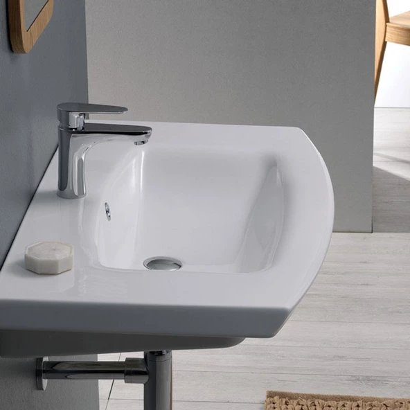 Turkuaz Cerastyle Plus Etajer Uyumlu Banyo Lavabo 90*51 cm - 2