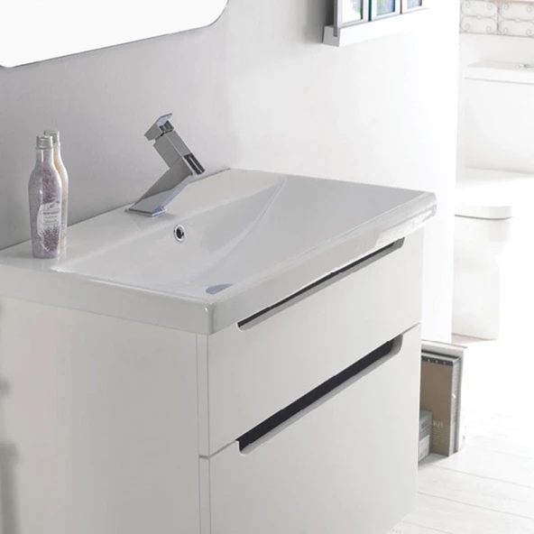 Turkuaz Cerastyle Elite Etajer Uyumlu Damlalıklı Lavabo 90*45 cm - 2