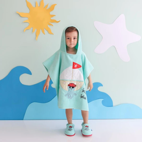 Milk&Moo Çocuk Panço ve Ev Terliği Denizci Ahtapot - 7