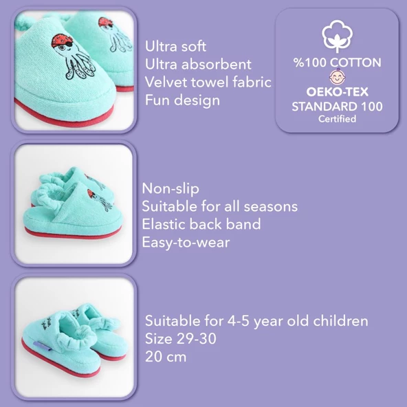 Milk&Moo Çocuk Ev Terliği Denizci Ahtapot - 13