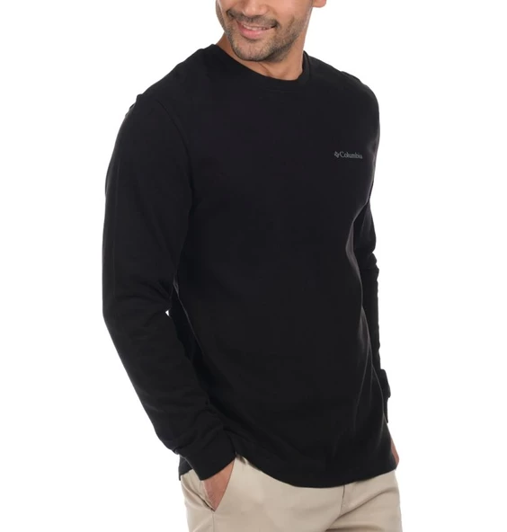 Columbia M CSC Basic Crew Erkek Siyah Sweatshirt CS0204-010 - Resim 4