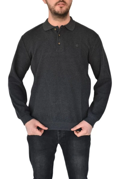 Erkek Büyük Beden Polo Yaka Sweatshirt 2260-BTL BGL-ST02353 - Resim 7