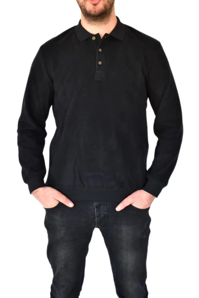 Erkek Büyük Beden Polo Yaka Sweatshirt 2260-BTL BGL-ST02353 - Resim 5