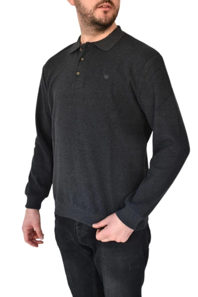 Erkek Büyük Beden Polo Yaka Sweatshirt 2260-BTL BGL-ST02353 - Resim 10