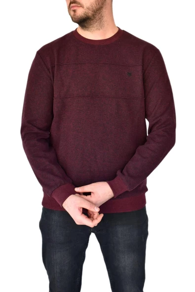 Erkek Büyük Beden Sıfır Yaka Sweatshirt 2245-BTL BGL-ST02357 - Resim 7