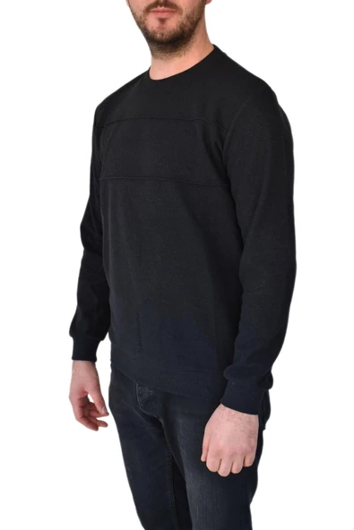 Erkek Büyük Beden Sıfır Yaka Sweatshirt 2245-BTL BGL-ST02357 - Resim 6