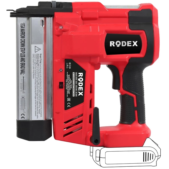 Rodex Rpx2415 Akülü Zımba Çivi Döşeme Çakma Tabancası 15-25 Mm Bataryasız - 3