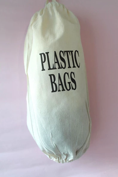 Çift Lastikli  Naturel Keten Plastic Bags Baskılı Poşetlik - 2
