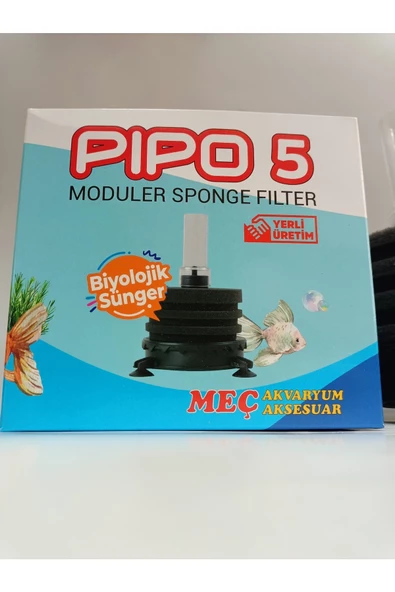 Pipo 5 Biyolojik Süngerli Akvaryum Pıpo Filtre 9x16cm - 3