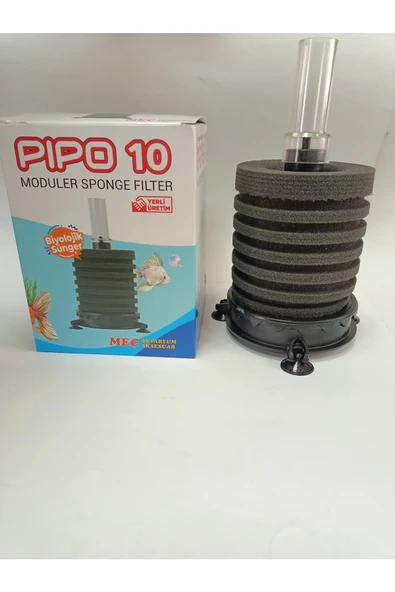 Pipo10 Biyolojik Süngerli Akvaryum Pıpo Filtre 9x21Cm