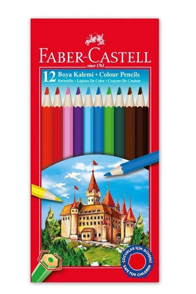 Faber-Castell Tam Boy 12 Renk Kuru Boya ürün görseli 1