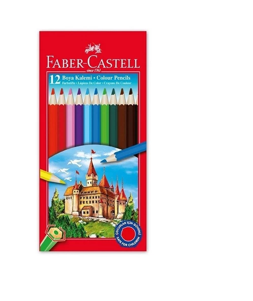 Faber-Castell Tam Boy 12 Renk Kuru Boya - Resim 2