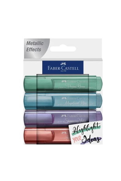 Faber-Castell Fosforlu Kalem 46 Metalik Renkler 4lü - 2