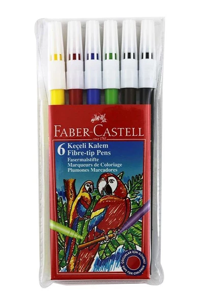 Keçeli Kalem 6 Renk Yıkanabilir Faber Castell ürün görseli 1