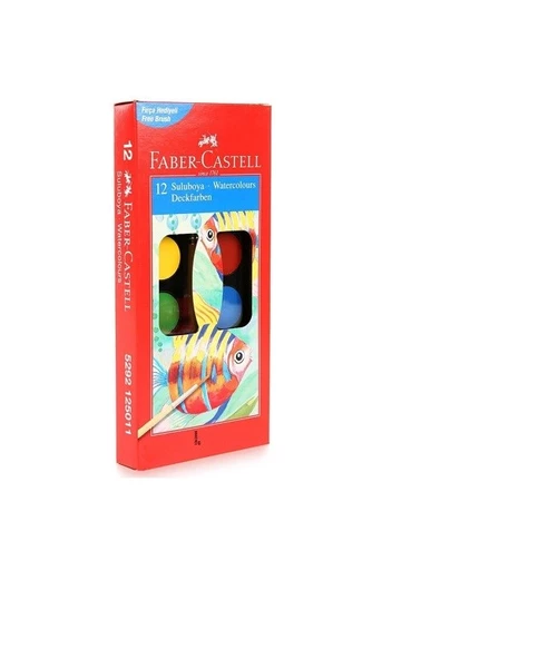 Faber-Castell Suluboya, 12 Renk Küçük Boy - Resim 4