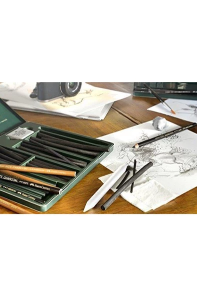 Faber Castell Pitt Monochrome Naturel Kömür 5-8 mm - Resim 2