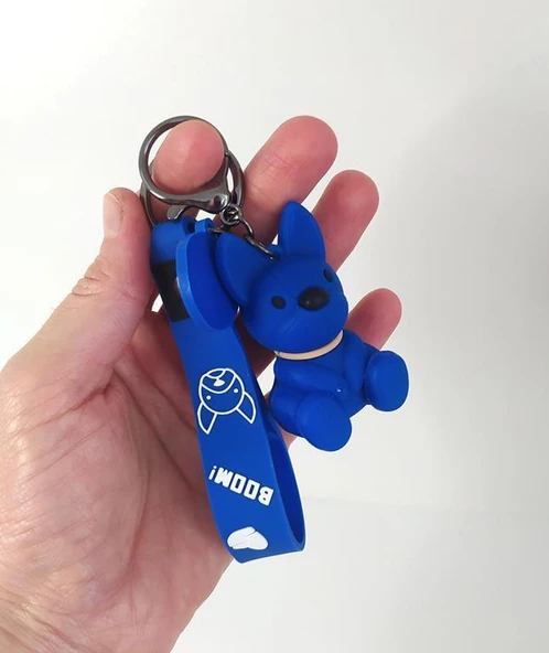 Sevimli Bulldog Köpek Silikon Anahtarlık Çanta Süsü Oyuncak Aksesuar - 3