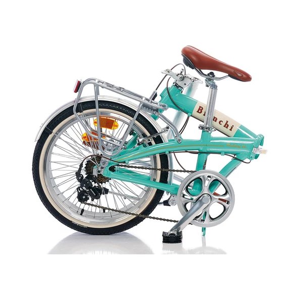 BIANCHI FOLDING 20 JANT VINTAGE 285H 7-V VB CELESTE-KREM - 2
