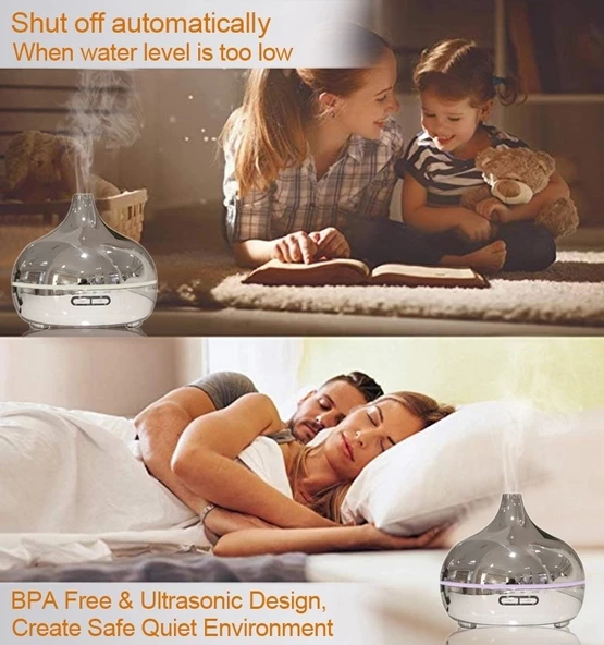 Hava  Nemlendirici Kumandalı Buhar Makinesi Gümüş Renk Kaplama 550ML. - 5