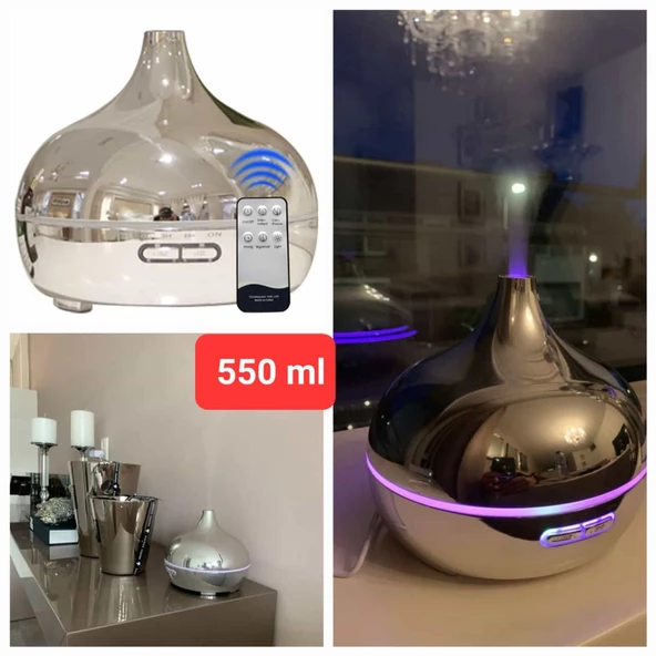 Hava  Nemlendirici Kumandalı Buhar Makinesi Gümüş Renk Kaplama 550ML. - 7