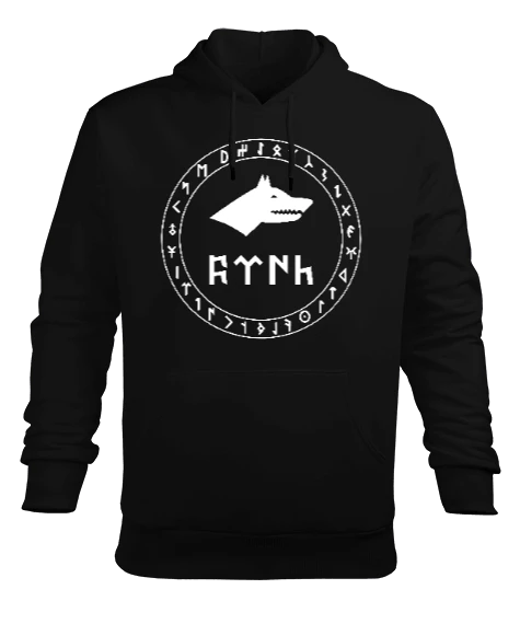 Göktürk,Göktürk logosu,Türkiye. Siyah Erkek Kapüşonlu Hoodie Sweatshirt