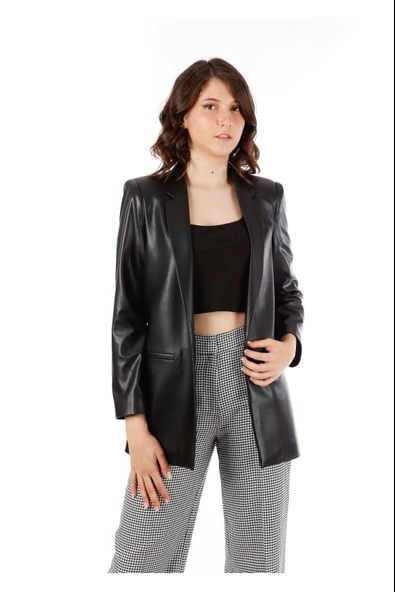 Modatalika Kadın Suni Deri Ceket - 3