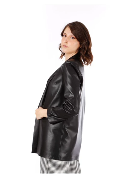 Modatalika Kadın Suni Deri Ceket - 7