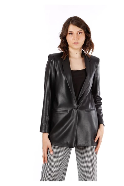 Modatalika Kadın Suni Deri Ceket - 9