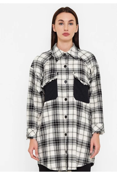 Modatalika Kadın Önden Cep Detaylı Tunik Bluz - Resim 2