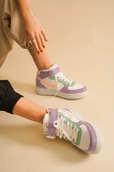Uzun Bilekli Spor Sneakers Ayakkabı - 6